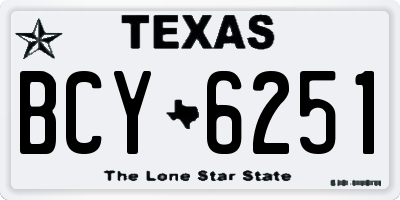 TX license plate BCY6251