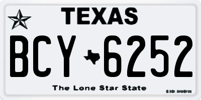 TX license plate BCY6252