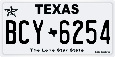 TX license plate BCY6254