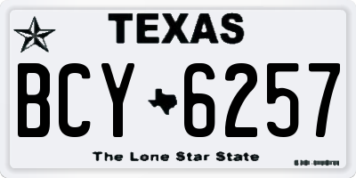 TX license plate BCY6257