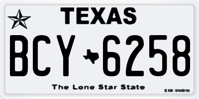 TX license plate BCY6258