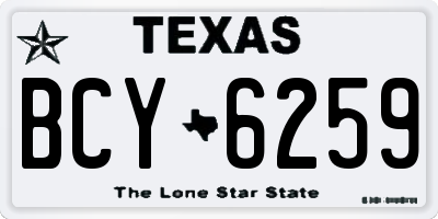 TX license plate BCY6259