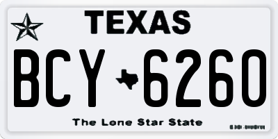 TX license plate BCY6260