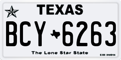TX license plate BCY6263