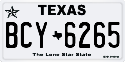 TX license plate BCY6265