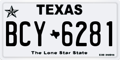 TX license plate BCY6281