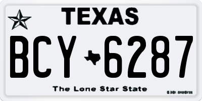 TX license plate BCY6287
