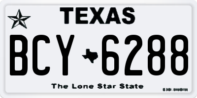 TX license plate BCY6288