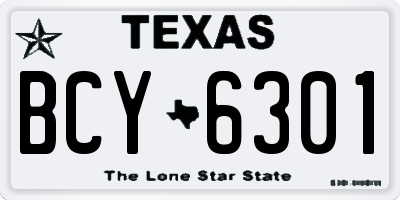 TX license plate BCY6301