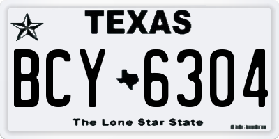TX license plate BCY6304