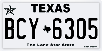 TX license plate BCY6305