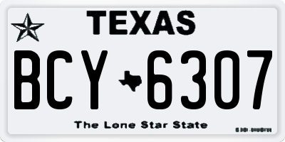 TX license plate BCY6307