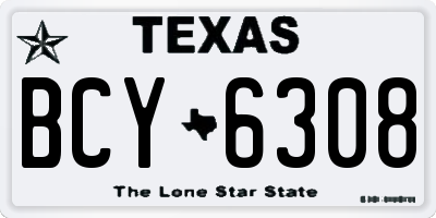 TX license plate BCY6308