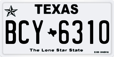 TX license plate BCY6310