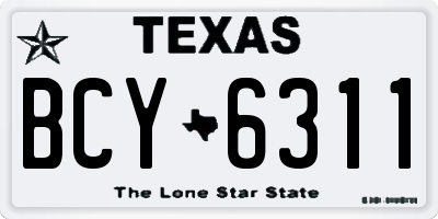 TX license plate BCY6311