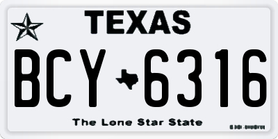 TX license plate BCY6316