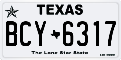 TX license plate BCY6317