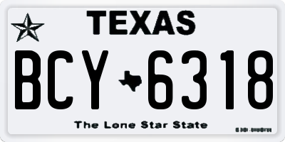 TX license plate BCY6318