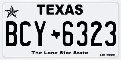 TX license plate BCY6323