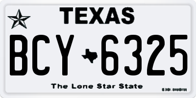 TX license plate BCY6325