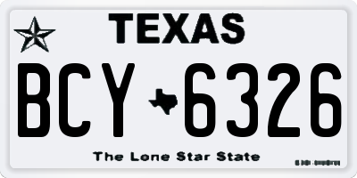 TX license plate BCY6326