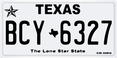 TX license plate BCY6327