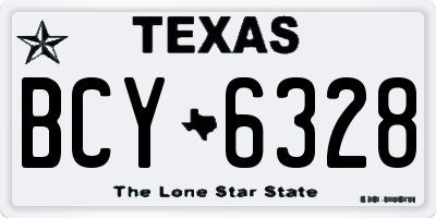 TX license plate BCY6328