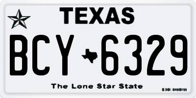 TX license plate BCY6329