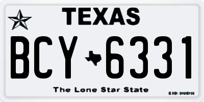 TX license plate BCY6331