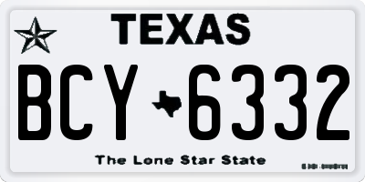 TX license plate BCY6332
