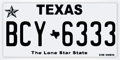 TX license plate BCY6333