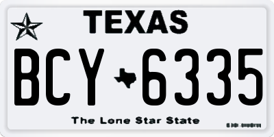 TX license plate BCY6335