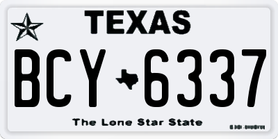 TX license plate BCY6337