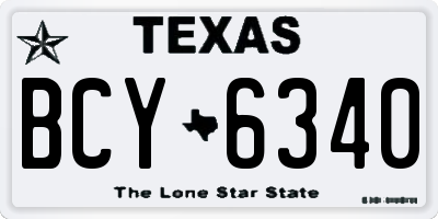 TX license plate BCY6340