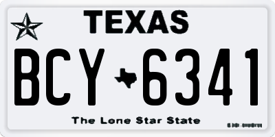 TX license plate BCY6341