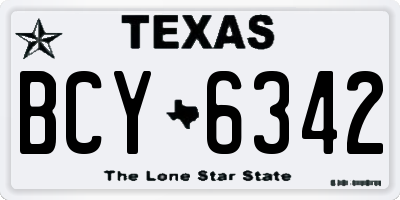 TX license plate BCY6342