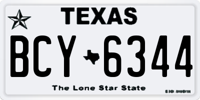 TX license plate BCY6344
