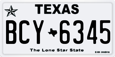 TX license plate BCY6345