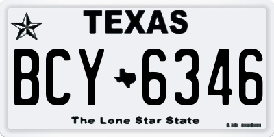 TX license plate BCY6346