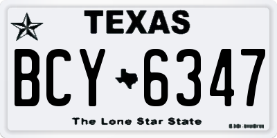 TX license plate BCY6347