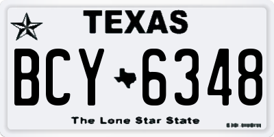TX license plate BCY6348