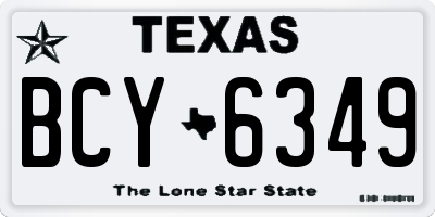 TX license plate BCY6349