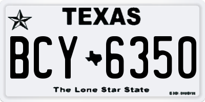TX license plate BCY6350