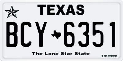 TX license plate BCY6351