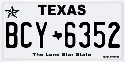 TX license plate BCY6352