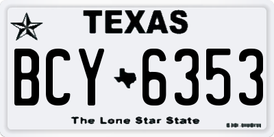 TX license plate BCY6353