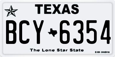 TX license plate BCY6354