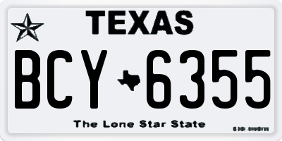 TX license plate BCY6355