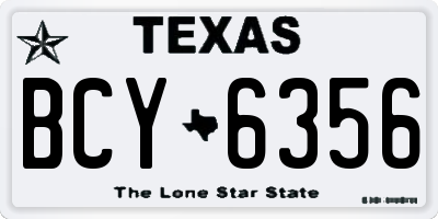 TX license plate BCY6356