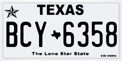 TX license plate BCY6358